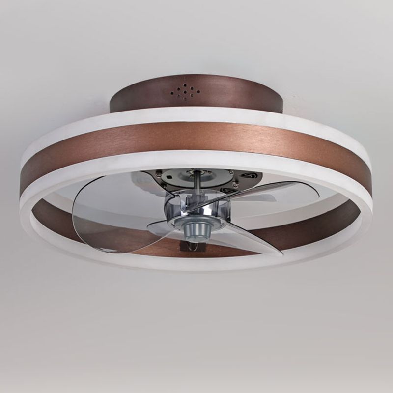 Round Shape Metal Ceiling Fan Modern Style 1 Light  Ceiling Fan Lamp