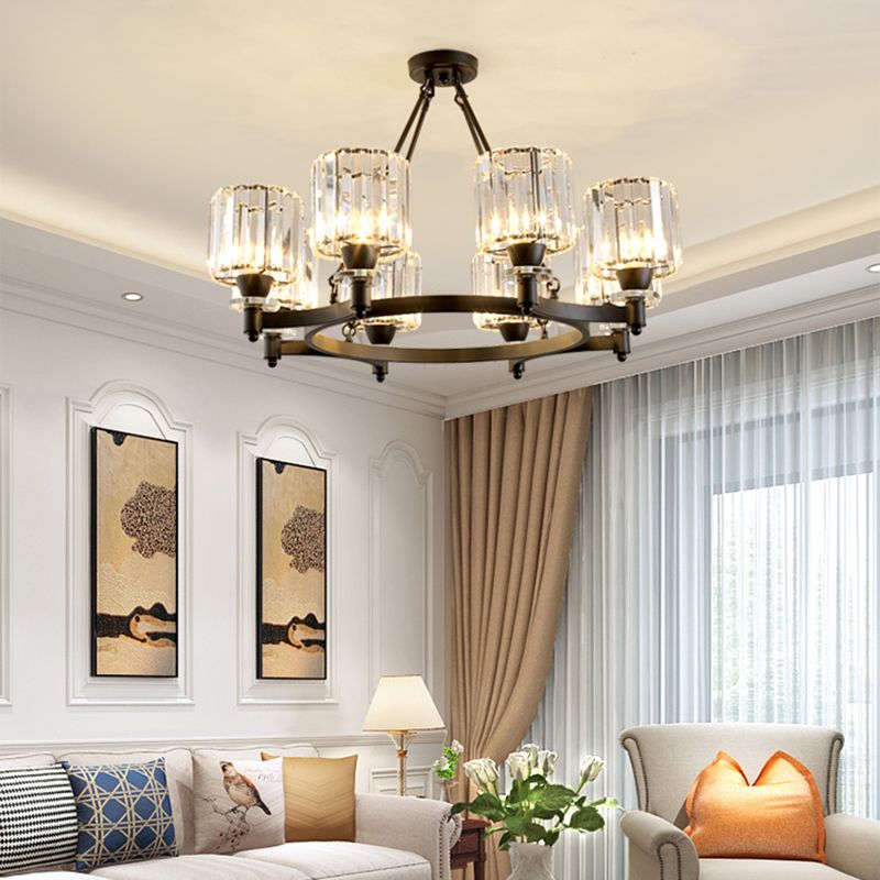 Crystal Multi Lights hangende plafondlampen moderne stijl cilinder kroonluchter verlichtingsarmaturen