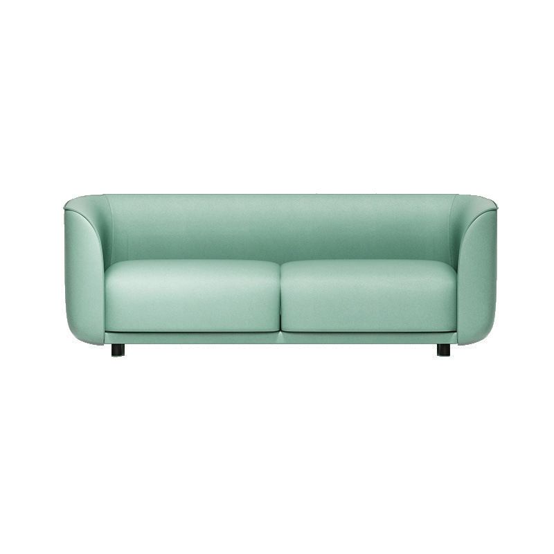 Faux Leather Tuxedo Arm Sofa Contemporary Tight Back Standard Sofa