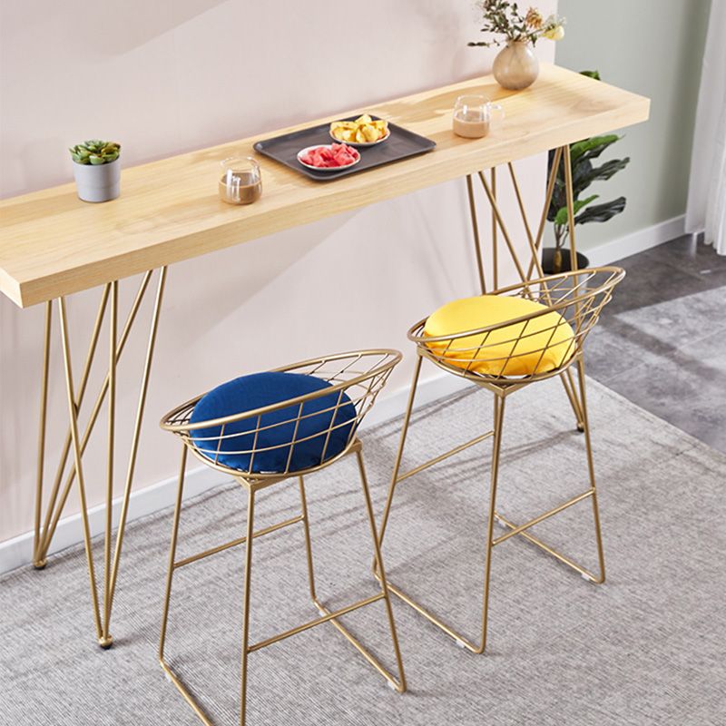 Modern Bar-height Table Solid Wood Top Bistro Pub Table with Four Legs