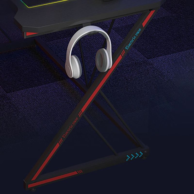 Black Color Bedroom Desk with Steel Table Legs Modern Game Desk