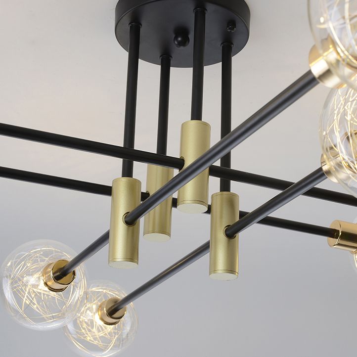 Modern Simple Ceiling Light Ball Shape Glass Shade Ceiling Lamp for Bedroom