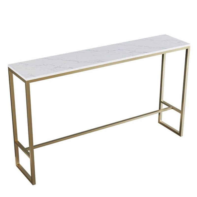 Glam Rectangle Stone Counter Table 1/4 Pieces Bar Table Set for Cafe