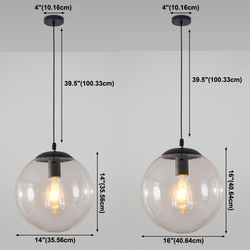 Balla di vetro appeso a sospensione moderna Apparecchi di illuminazione a sospensione per soggiorno