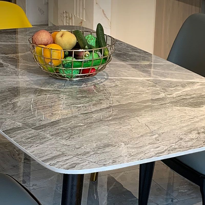 Rectangle Sintered Stone Table for Restaurant Industrial Dining Table with 4 Legs
