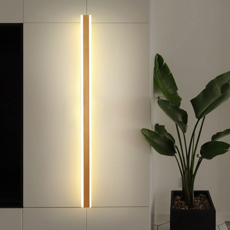 Metal Linear Shape Wall Mount Lighting Modern 1 Light Wall Mounted Light Fixtures