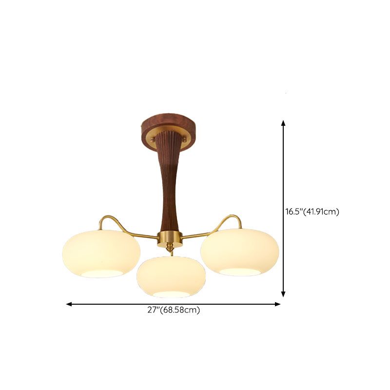 Modern Simple Wooden Ceiling Light Dome Shape Ceiling Lamp for Bedroom