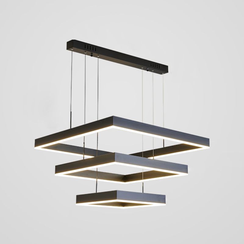 Mehrere Quadrate Pendelleuchte moderne Kronleuchter Lichter Metallkronleuchter für Wohnzimmer