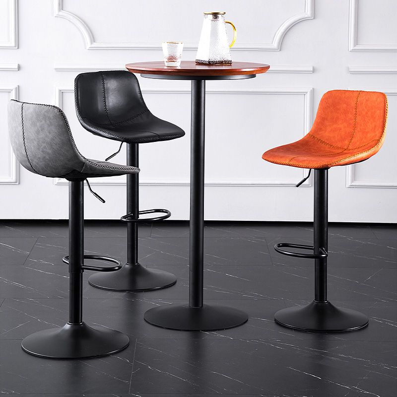 Modern Home Leather Stool Swivel Adjustable Footrest Barstool