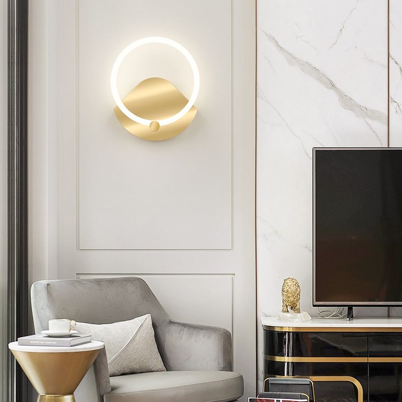 Gold Led Wall Sconce Lighting Modern Style Acrylic Ultra-thin Wall Light for Bedroom Living Room