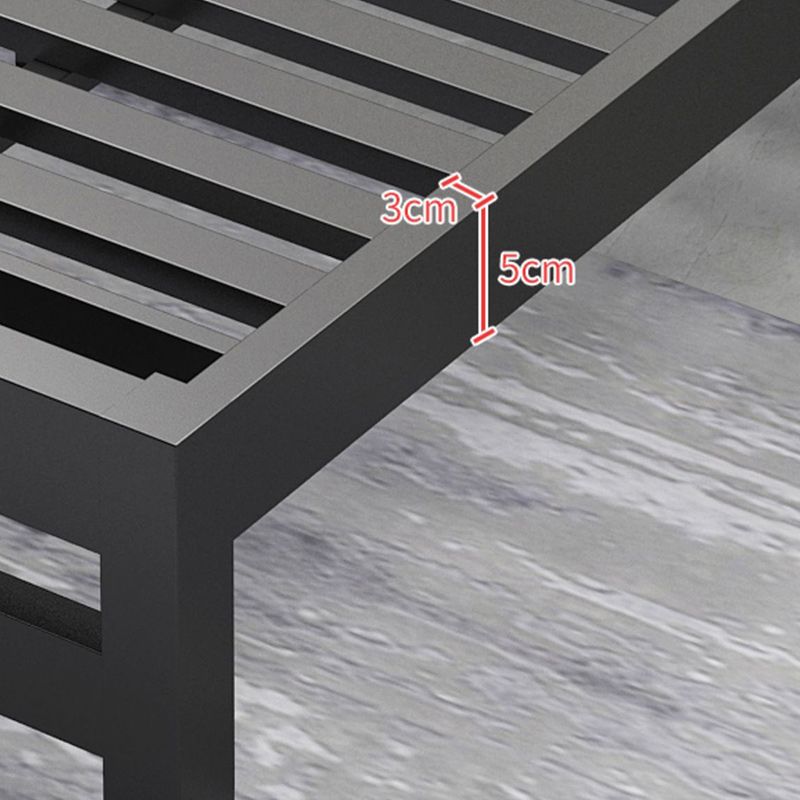 Contemporary Metal Bed Frame Solid Color Slat Bed with Custom Gold Legs