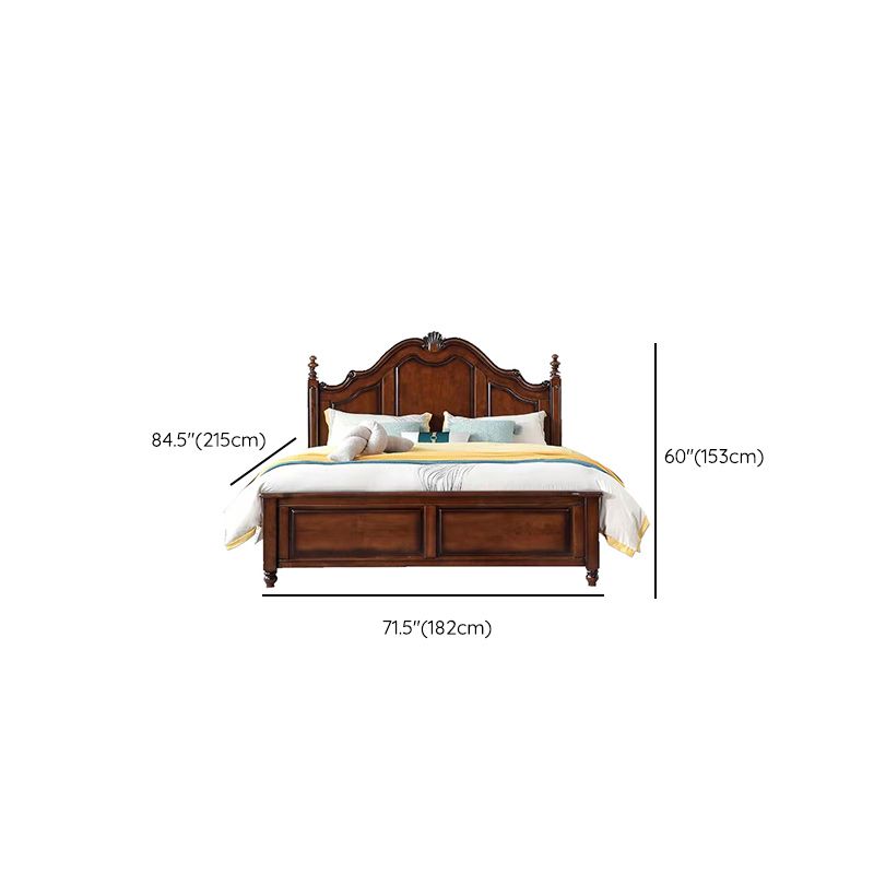 Queen Size Traditional Wood Bed 71.7" W Bed Frame with Mattress