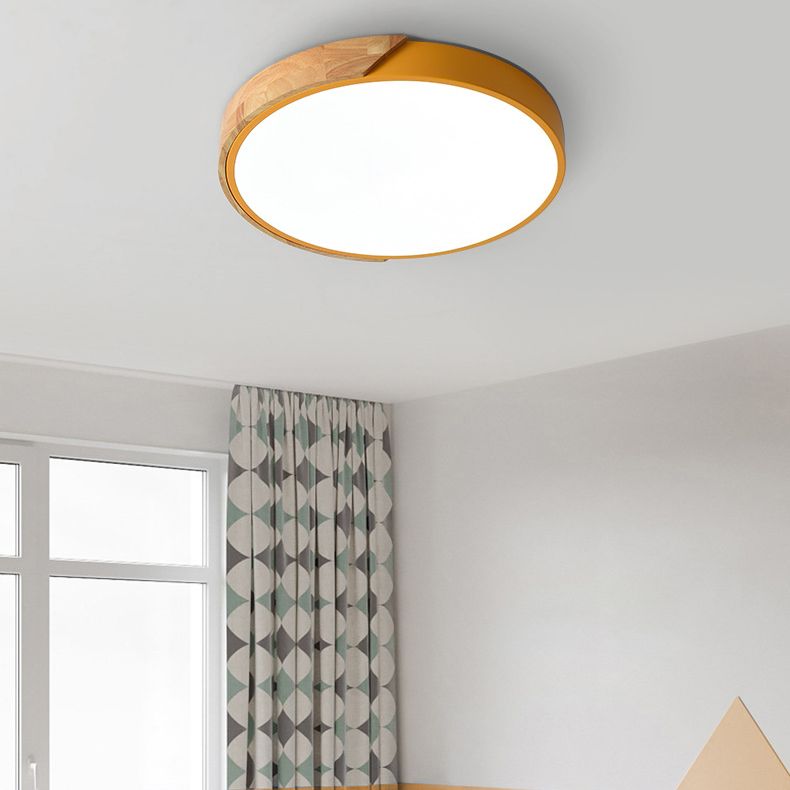 Modern Style Circle Shape Ceiling Lamp Metal 1 Light Ceiling Lighting for Dining Room