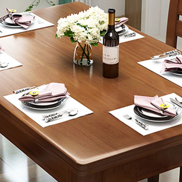 Solid Wood Table Rectangular Dinner Table with 4 Legs for Home