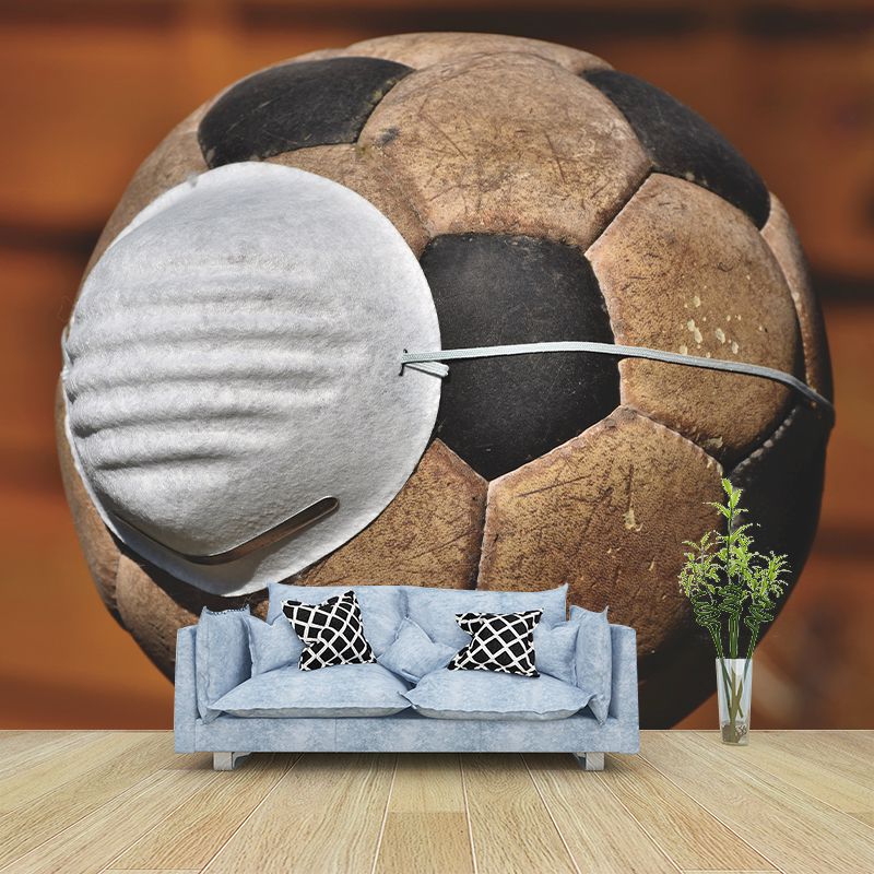 Football Wallpaper Murals Stain Resistant Wall Covering for Living Room