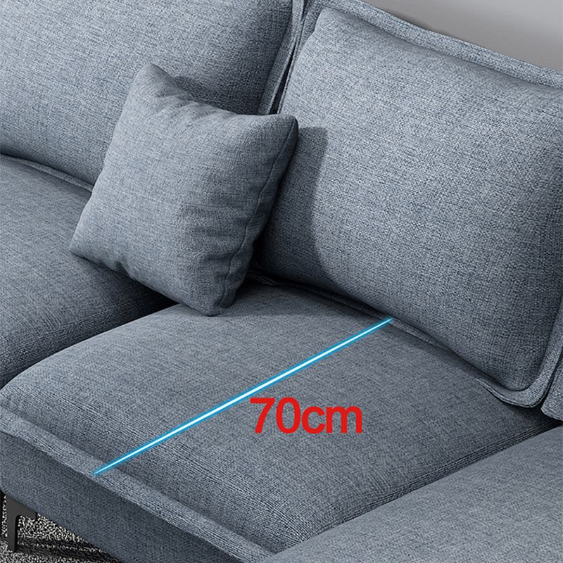 Linen Modern Square Arm Sectional 4-seater Sectional with 4 Pillows