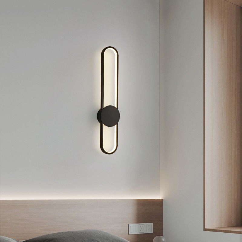 Metal Oval Shade Wall Sconce Modern Style 1 Light Wall Lighting Fixture