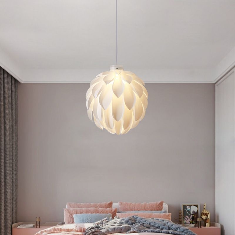 Acrylic Global Pendant Lighting Fixture Modern Style White Hanging Ceiling Light