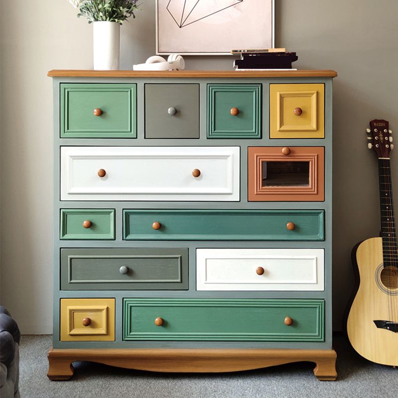 3.3"/55.9" Tall Wooden Chest, Rectangle Accent Cabinet with Drawers