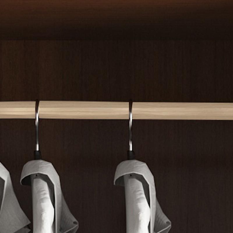 Brown Manufactured Wood Wardrobe Traditional Cabinet with Sliding Doors