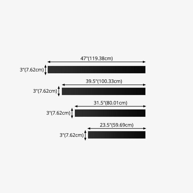 Metal Linear Sconce Light Fixture Modern Style LED Black Wall Mount Light Fixture