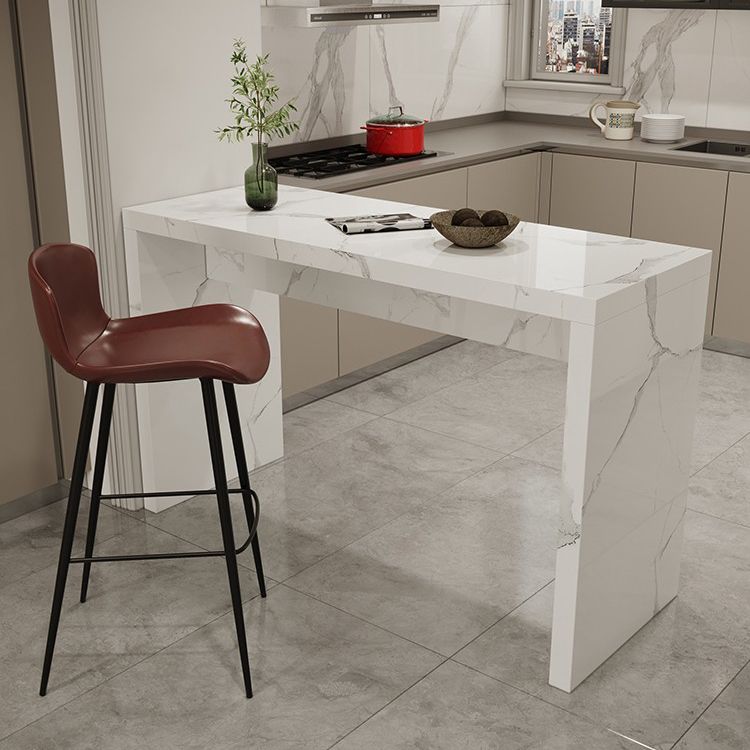 Contemporary Living Room Rectangle Double pedestal Bar Dining Table