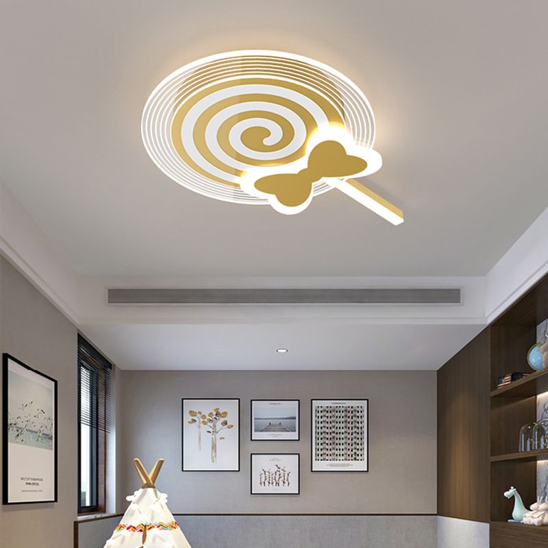 Metall Flush Mount Cartoon Schlafzimmer LED -Deckenleuchte mit 2 Lichtern
