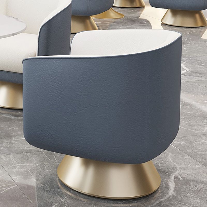 25.59" Wide Barrel Chair Faux Leather Arms Included Chair for Living Room