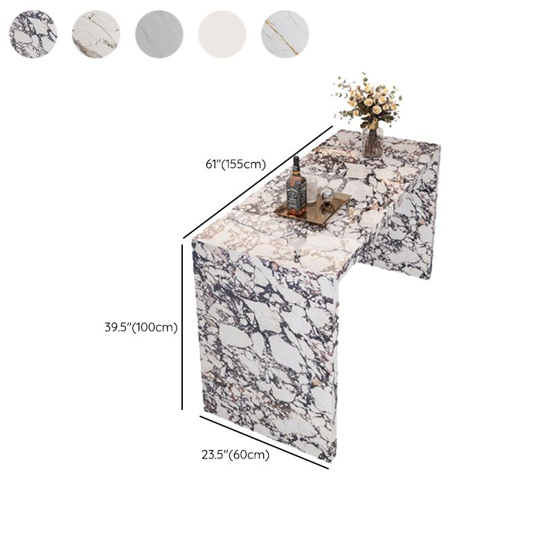 Modern Stone Bar Dining Table Rectangle Bar Table for Small Places