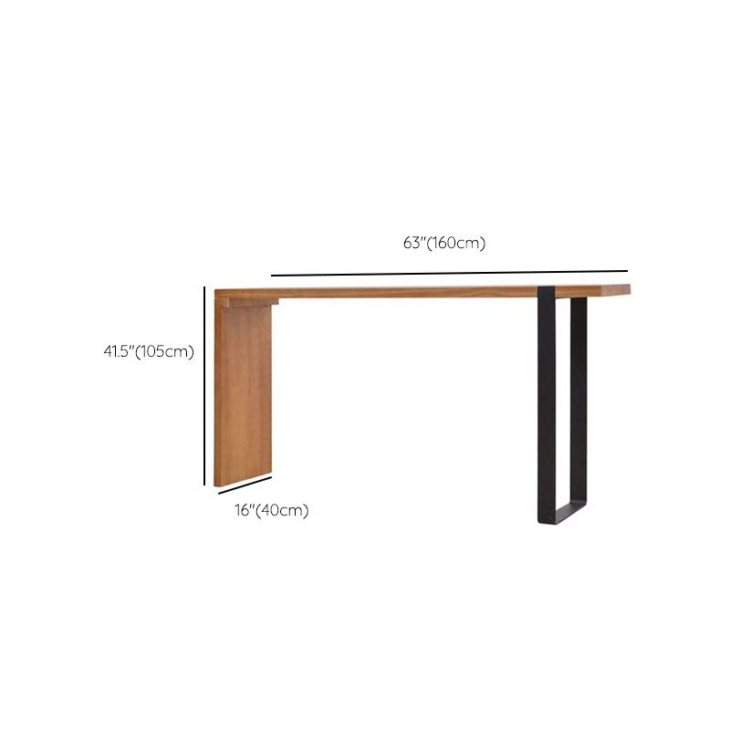 Modern Style Fixed Table Set 1/2 Pieces Solid Wood Rectangle Counter Set