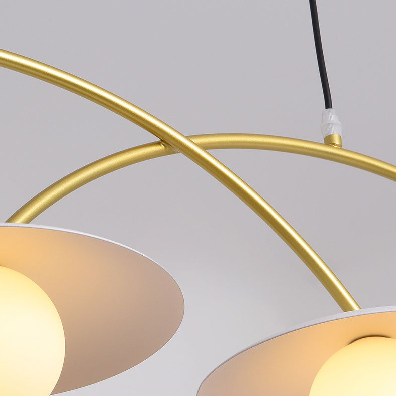 Gold and White Island Lights Contemporary Pendant Lights for Dining Room