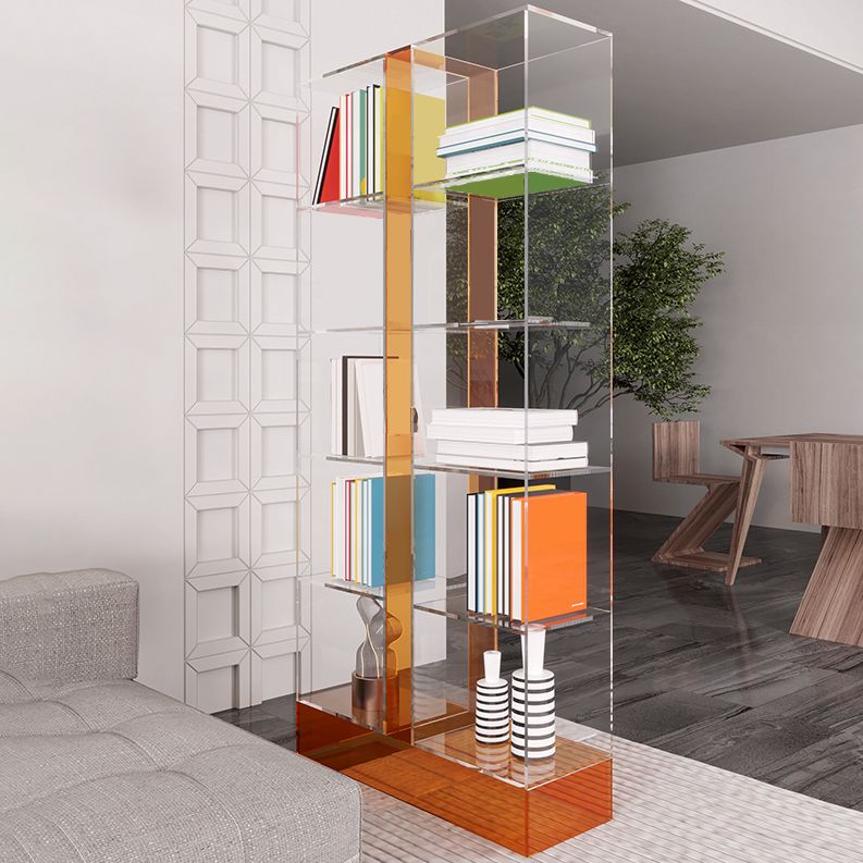 Modern Style Open Back Bookshelf Acrylic Bookcase for Study Room
