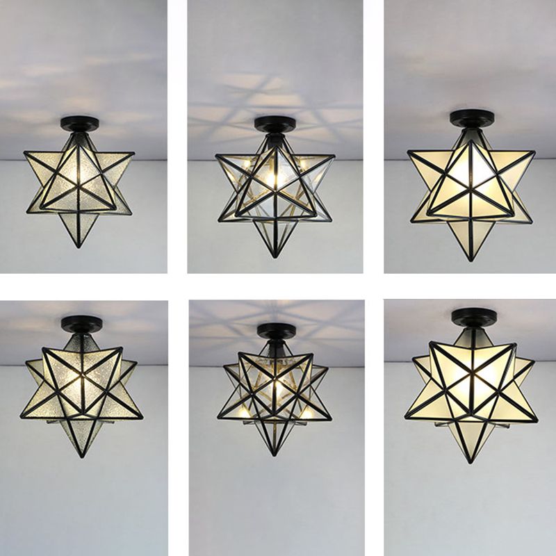 Verre géométrique Flush Mount plafonnier moderne Flush Mount Plafond Ayémorrat