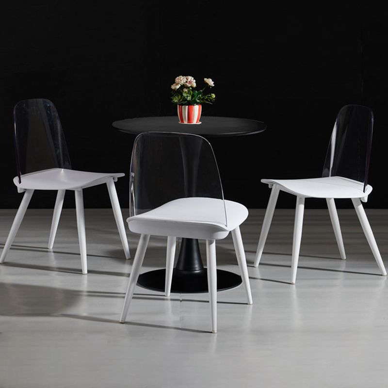 Scandinavian Plastic Dining Chairs Armless Low Back Dining Side Chair