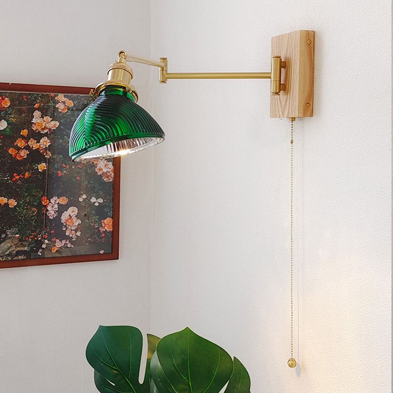 Adjustable Wooden Wall Mount Light Modern 1-Light Wall Light for Living Room