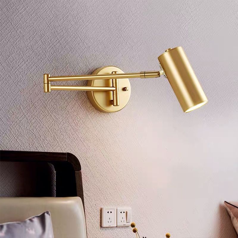 1 Light Cylinder Wall Mounted Lamp Contemporary Metal Wall Lighting Ideas