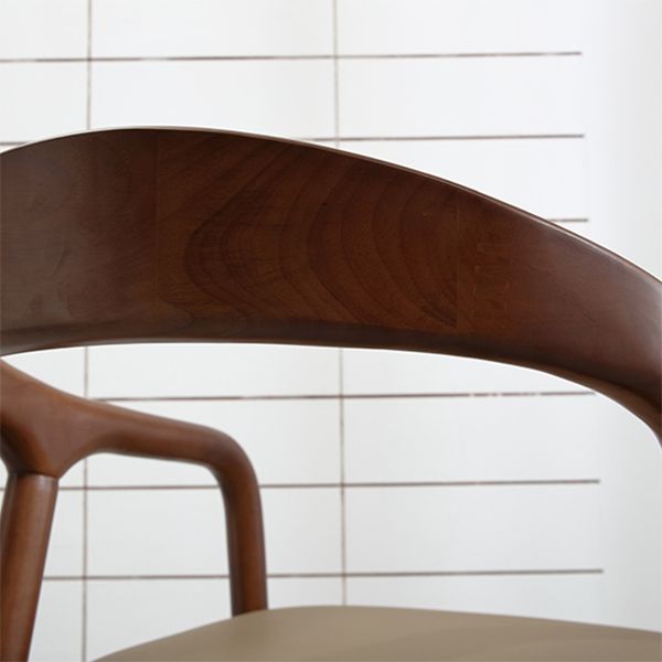 Chaise de salle à manger contemporaine en bois massif, chaise d'appoint à dossier ouvert pour la maison