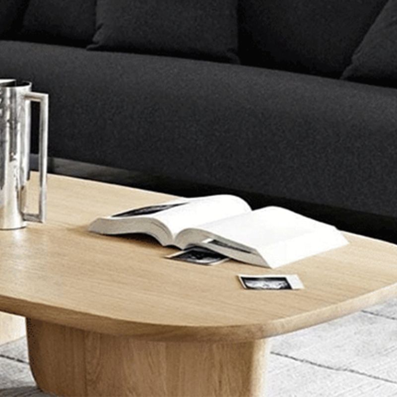 Solid Wood Coffee Table with 2 Legs and Rectangle Top Scandinavian