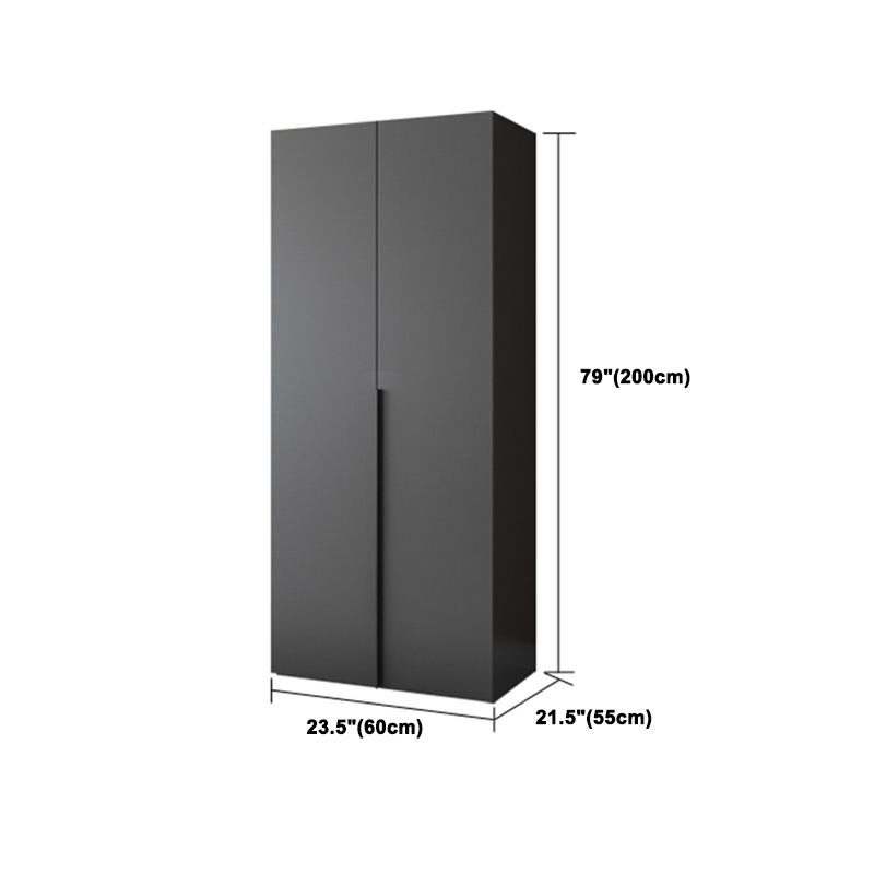 Grey Contemporary Style Wardrobe Armoire Engineered Wood Wardrobe