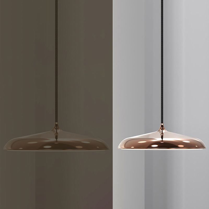 Rose Gold eigentijdse druppel hanger Slim 1-licht metalen plafondlicht voor eetkamer