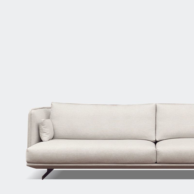 Beige Scandinavian Sofa/sectional with Square Arm for Apartment