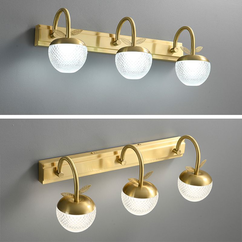 Mid-Century American Style Wall Mounted Vanity Lights Metal Vanity Wall Light Fixtures in Gold