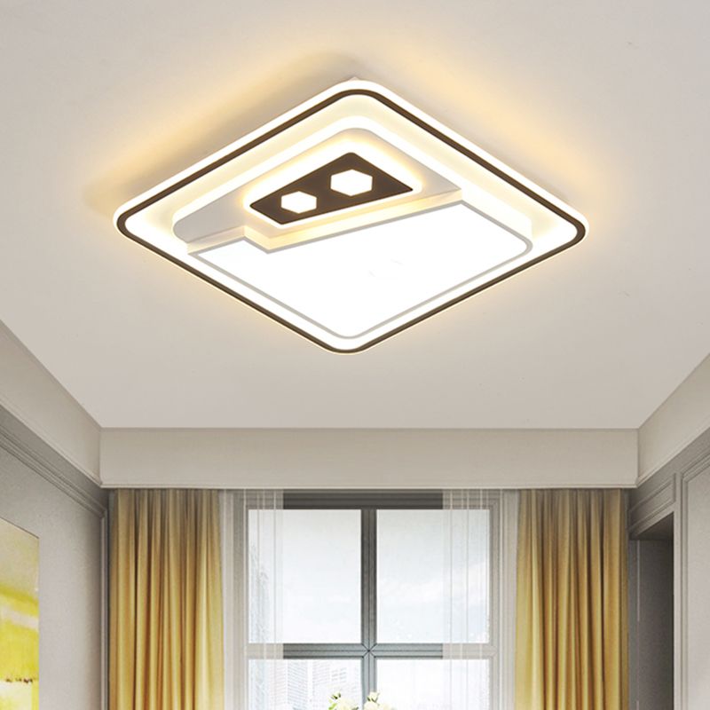 Contemporary LED Ceiling Flushmount Lamp White Splicing Square Flush Mounted Lamp with Acrylic Shade