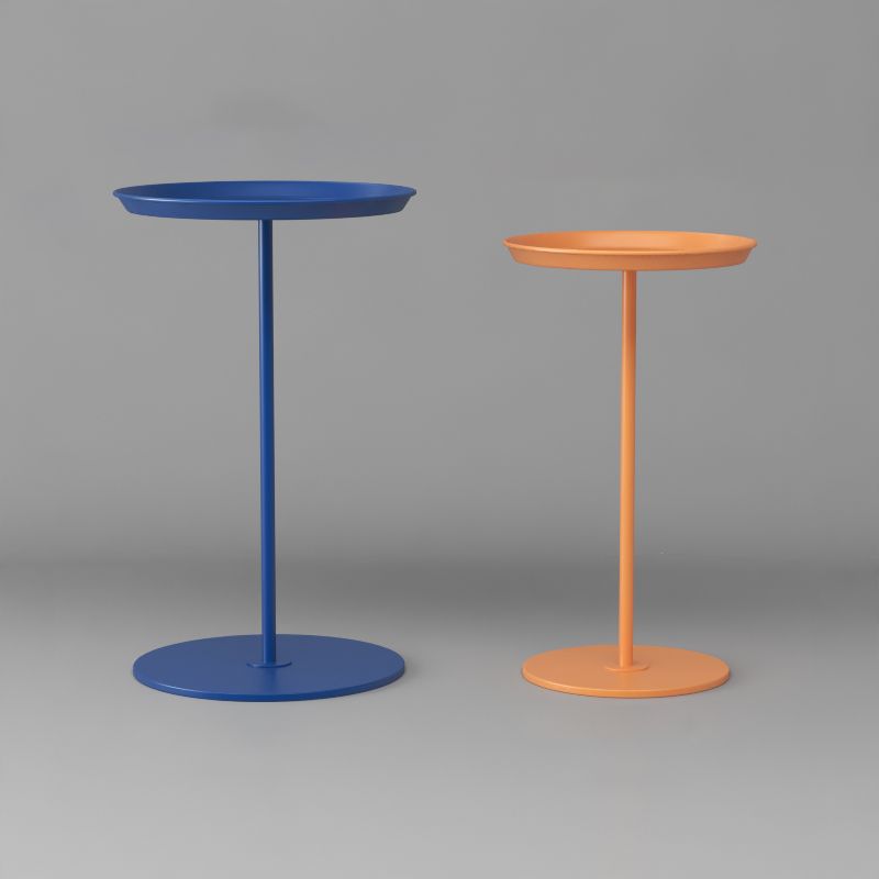 Minimalist Round Corner Table Tray Top Pedestal Sofa Side Table