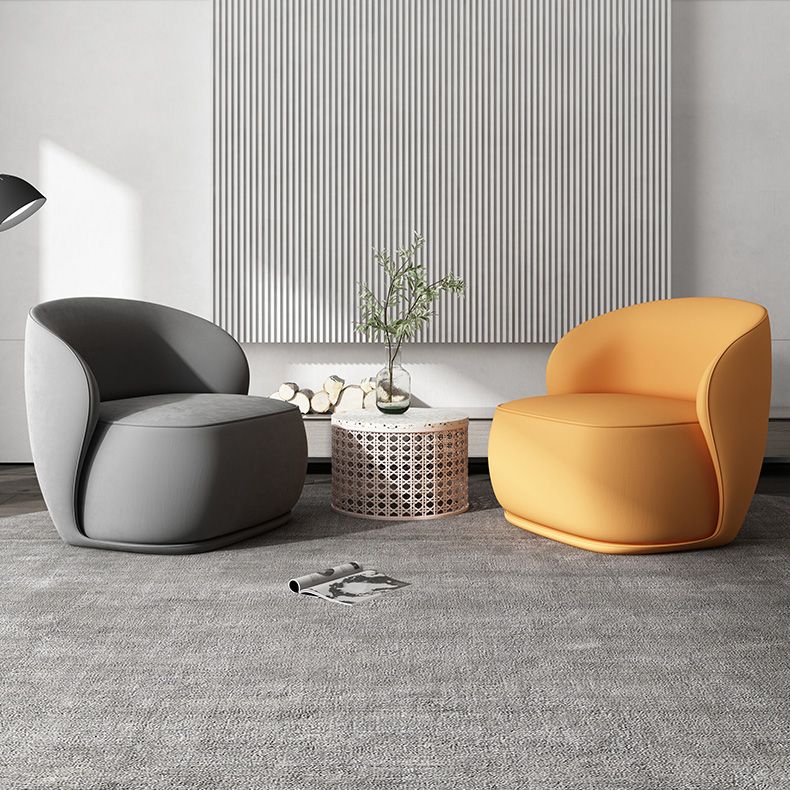 Fixed Back Round Accent Chair Solid Color Modern Lounge Chair