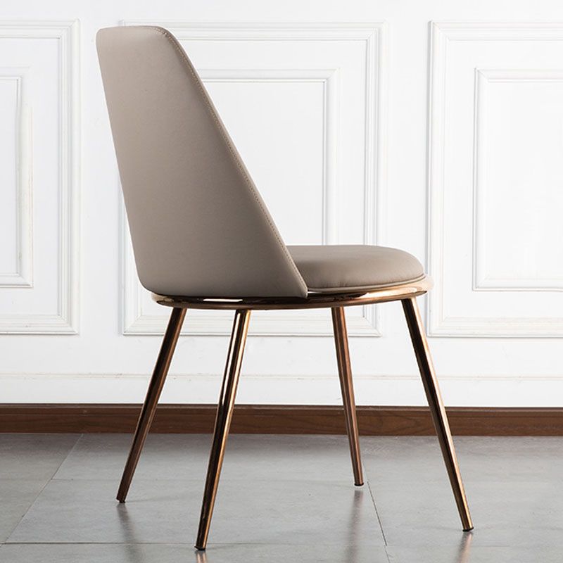 Metal Scandinavian Restaurant Side Chair Parsons Matte Finish Dining Chair