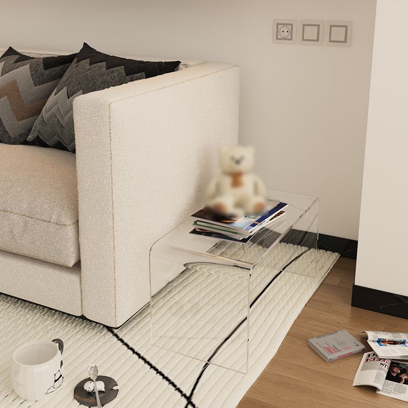 Modernistic Style Accent Side Table Rectangular Shape Plastic End Table