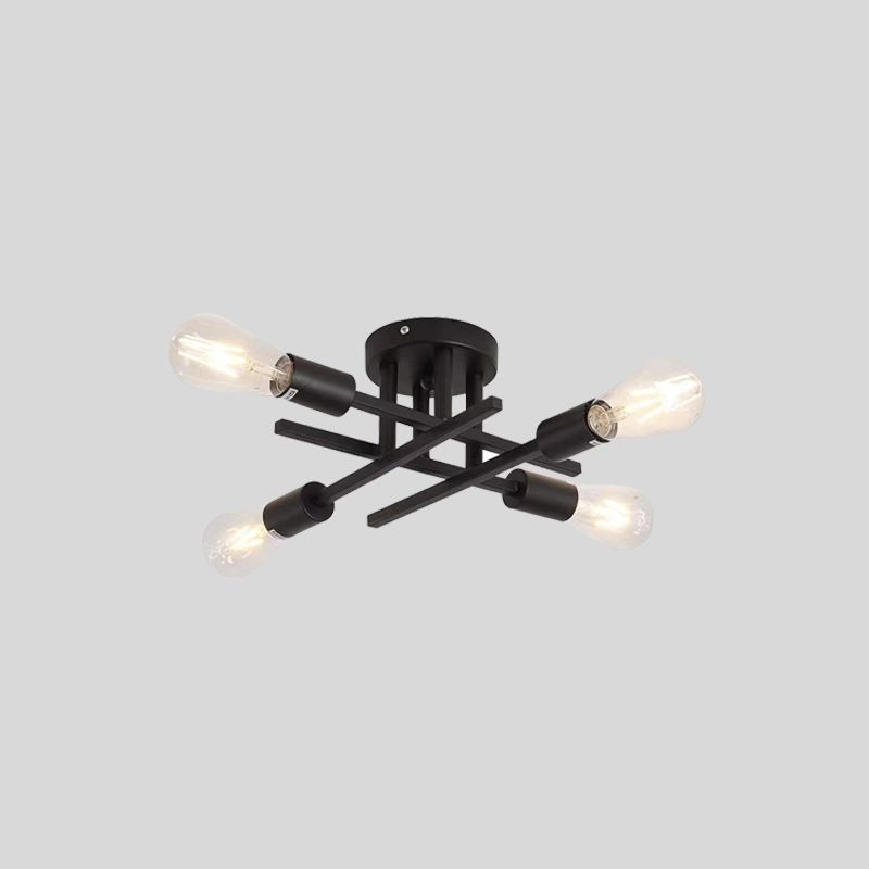 Industrial Retro Semi Flush Mount Sputnik Ceiling Light for Interior Spaces