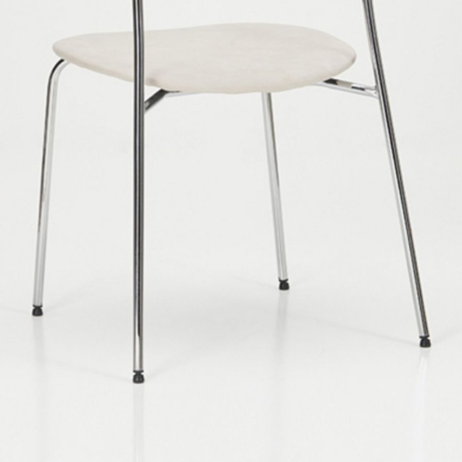 Modern Dining Room Open Back Upholstered Silver Leg Dining Chair