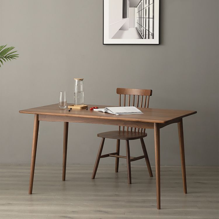 Contemporary Solid Wood Top Dining Room Furniture with Wooden 4 Legs Table Dinette Set